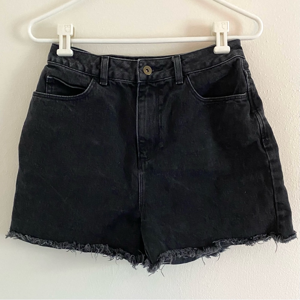 ASOS Collusion black high waisted jean shorts